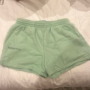 pangaia green sweat shorts